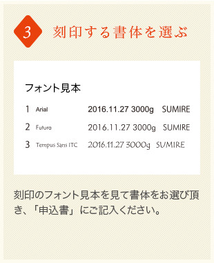 3.刻印する書体を選ぶ